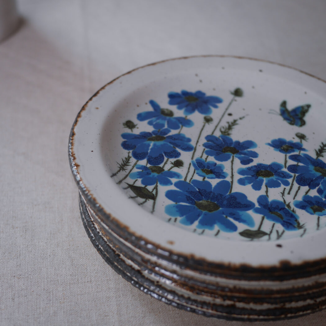 Tallerkner med Blå Blomster, 6 stk. 3