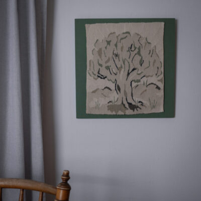 Grønt Billede med Vævning af Træ