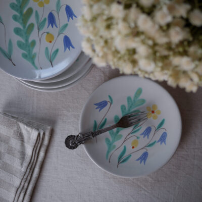 Små Tallerkner med Forårsblomster, 6 stk.