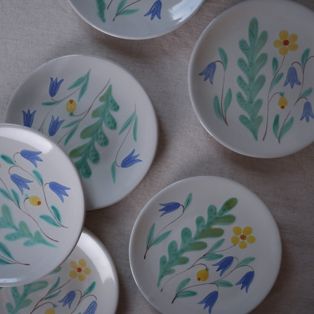 Små Tallerkner med Forårsblomster, 6 stk. 1
