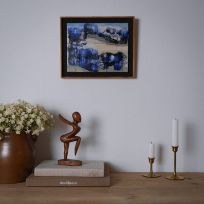 Billede med Blå Keramikflise