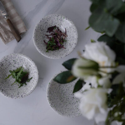 Skåle med Grønne & Lilla Nistre, 3 stk.