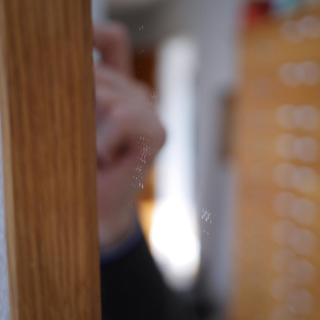 Aflangt Spejl med Lys Træramme 2