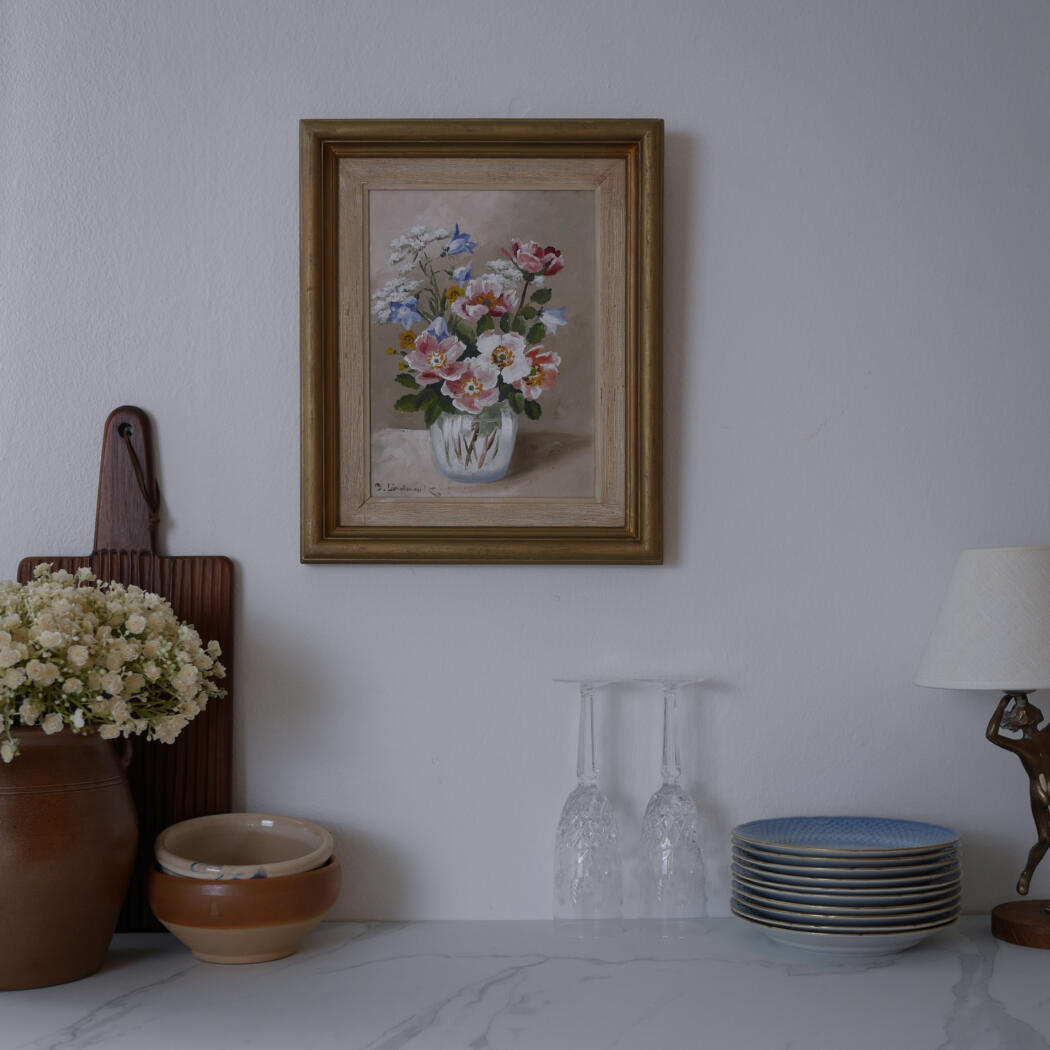 Blomstermaleri i Guldramme