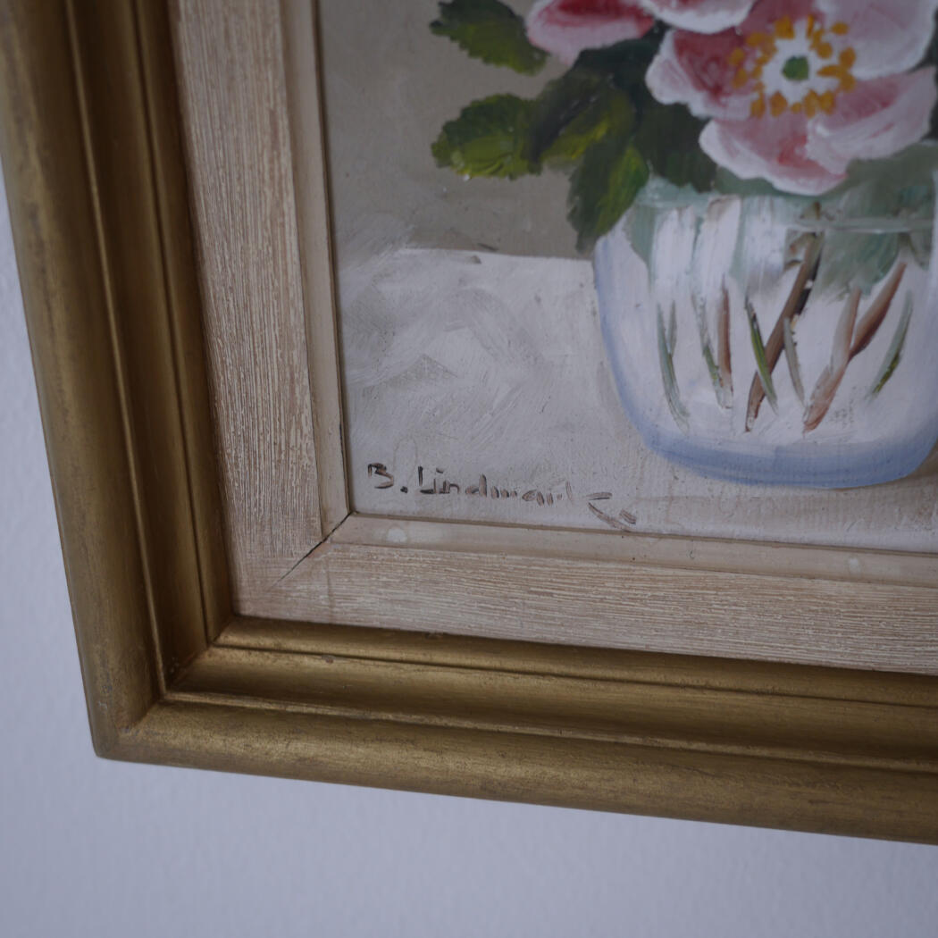 Blomstermaleri i Guldramme 2