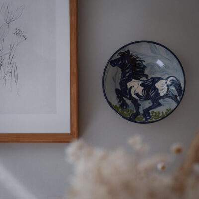 Keramik Platte med Hest