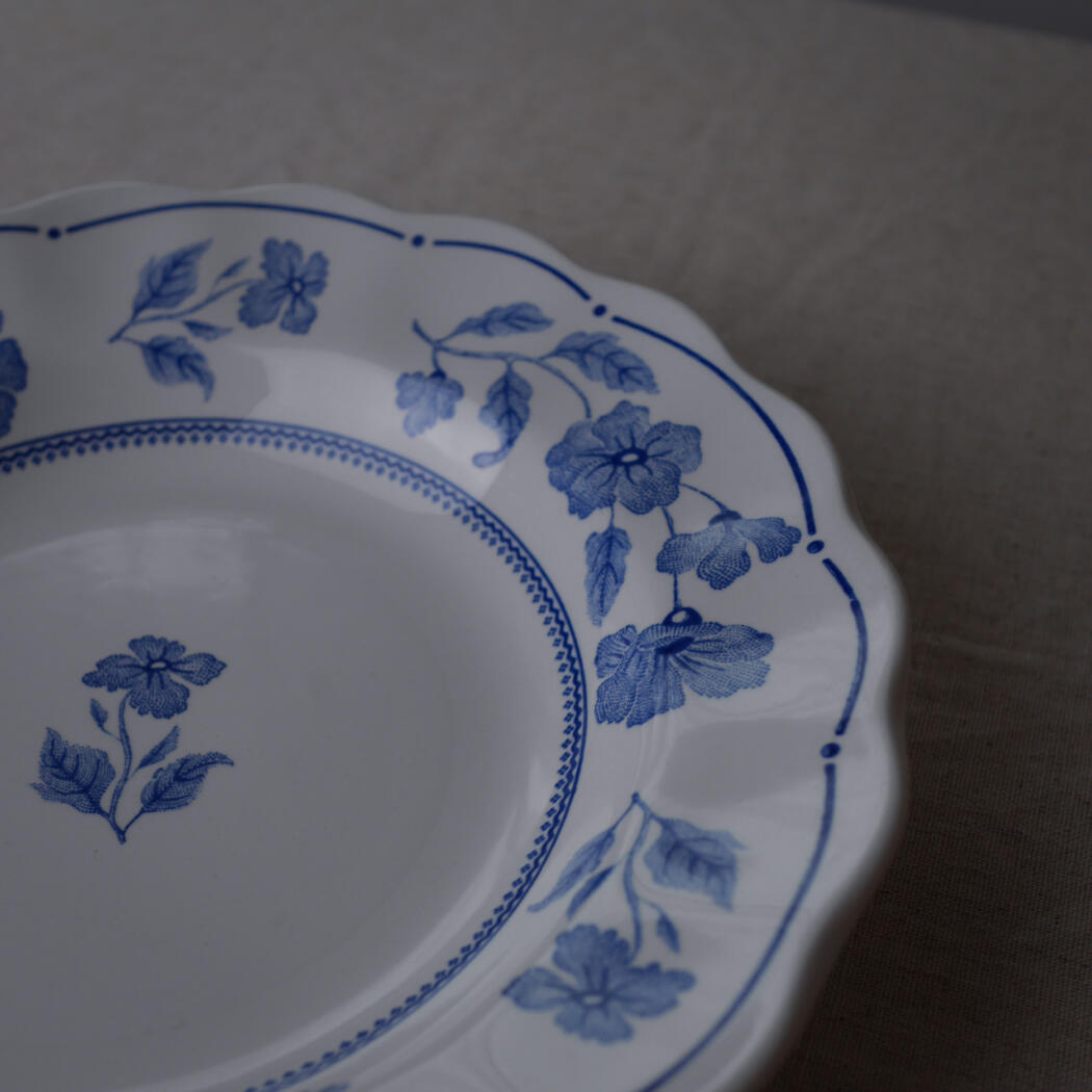 Dybe Italienske Tallerkner med Blå Blomster, 6 stk. 2