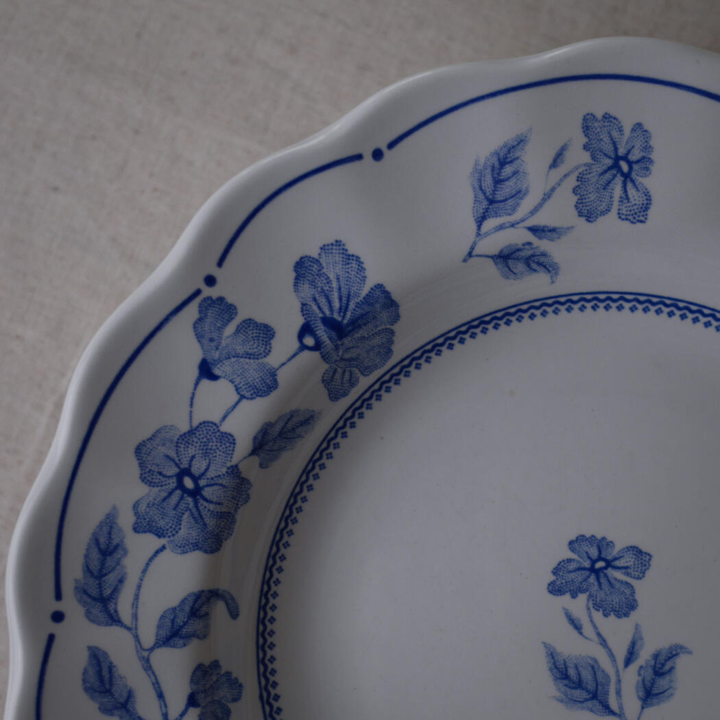 Dybe Italienske Tallerkner med Blå Blomster, 6 stk. 5