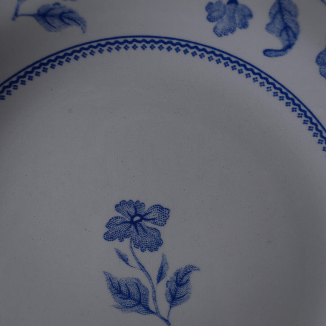 Dybe Italienske Tallerkner med Blå Blomster, 6 stk. 6