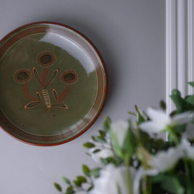 Grøn Vintage Platte i Keramik