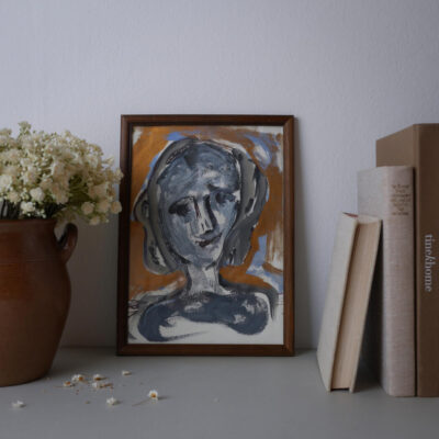 Håndmalet Billede med Kvinde