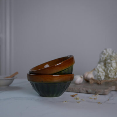 Brune & Grønne Skåle, 2 stk.