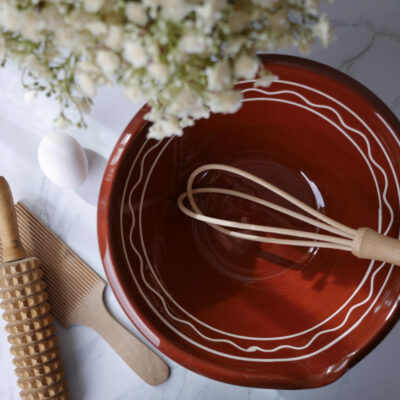 Stor Rødbrun Keramik Skål