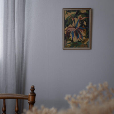 Vævet Billede med Fugl i Farver