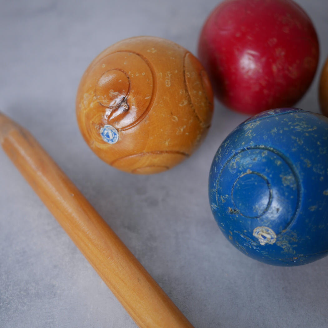 Retro Kroketkøller & Kugler i Træ, 4 personer 6