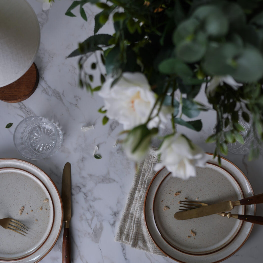 Beige Tallerkner med Nistre, 5 stk.