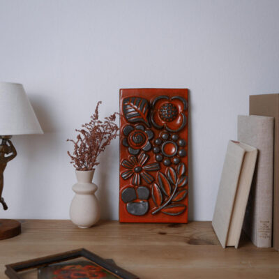 Orange Blomster Relief