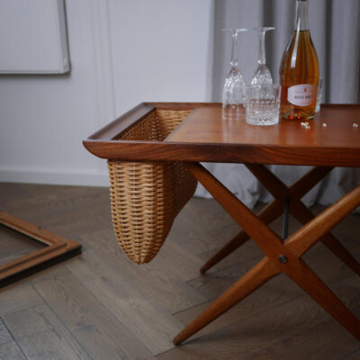 Retro Sofabord i Teak med Kurv