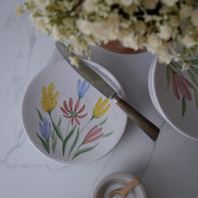 Små Tallerkner med Blomster, 10 stk.