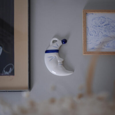 Italiensk Porcelæns Måne til Ophæng