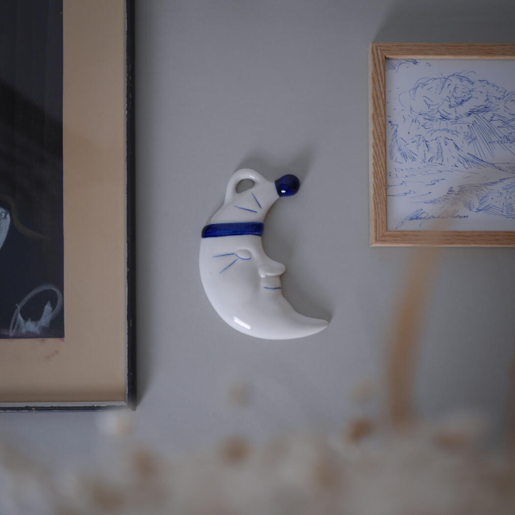 Italiensk Porcelæns Måne til Ophæng