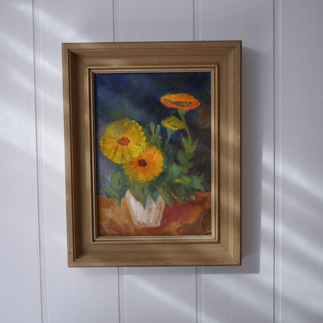 Lille Maleri med Gule Blomster 1
