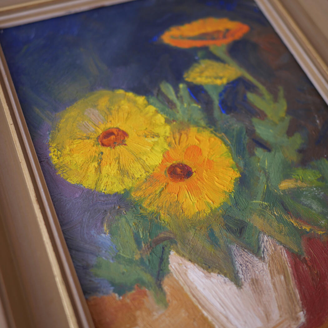 Lille Maleri med Gule Blomster 4