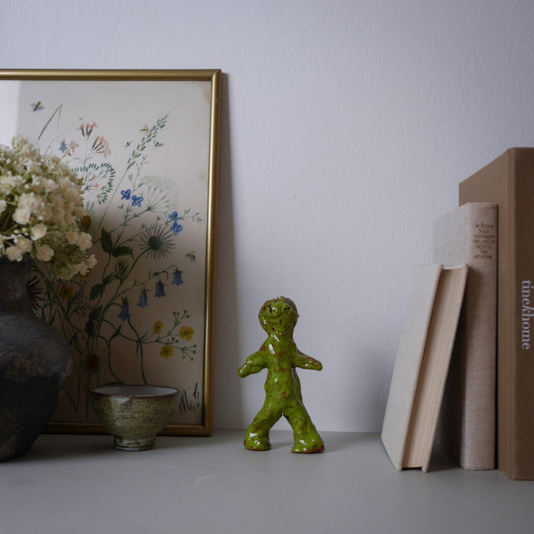 Håndlavet Grøn Keramik Figur