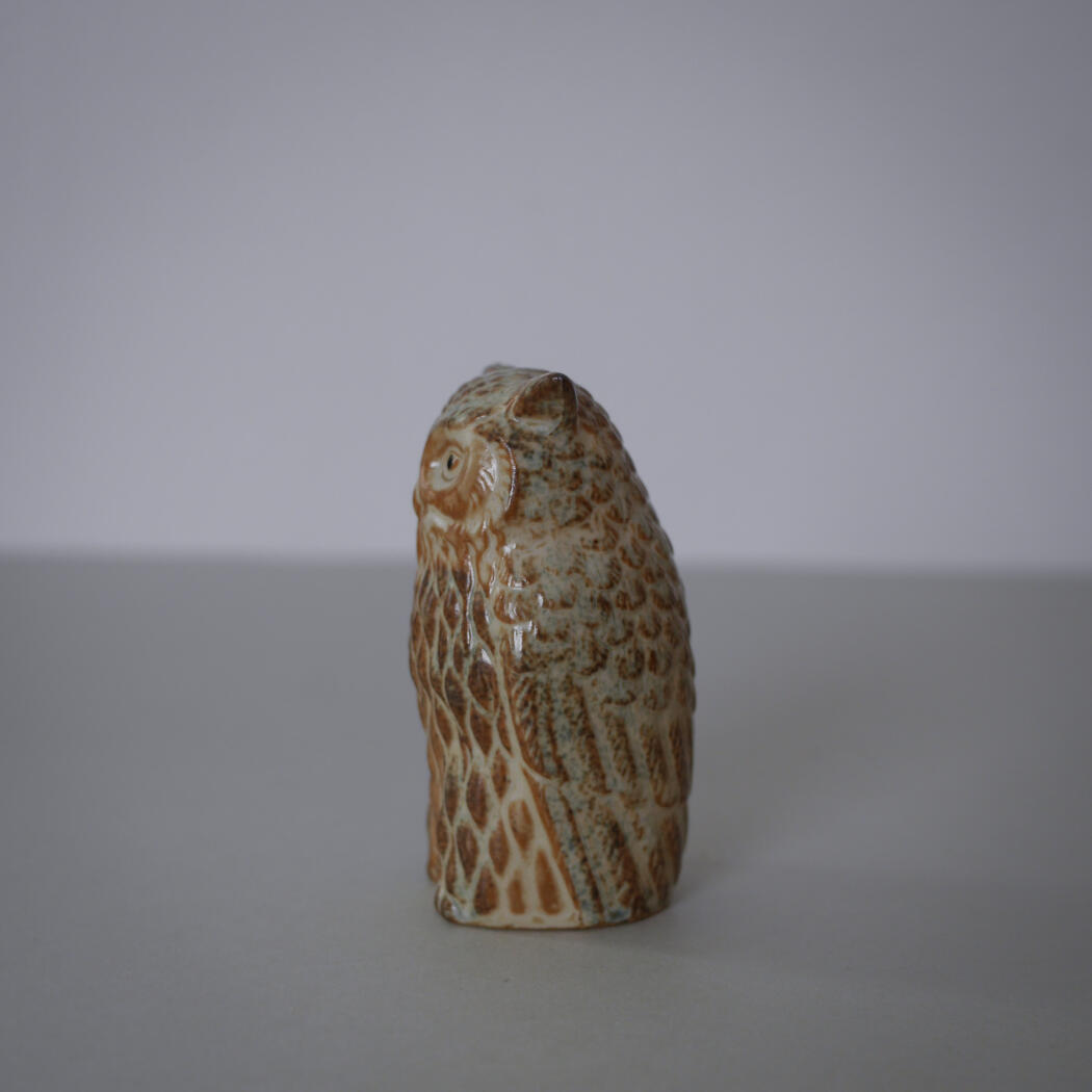 Beige Håndmalet Porcelænsugle 3