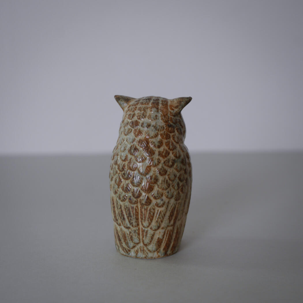 Beige Håndmalet Porcelænsugle 4