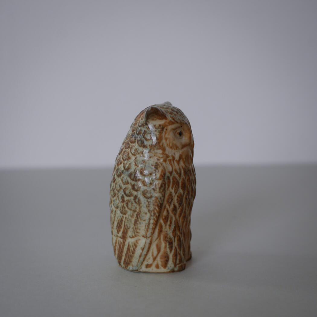Beige Håndmalet Porcelænsugle 5
