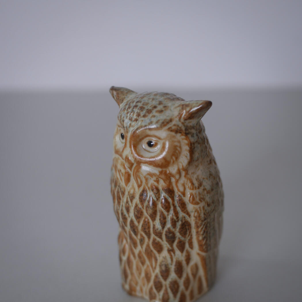 Beige Håndmalet Porcelænsugle 6