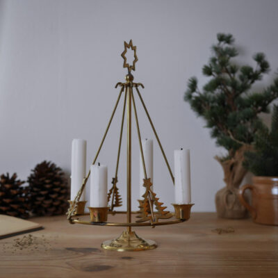 Messing Adventsstage med Juletræer