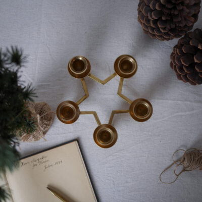 Stjerne Adventsstage i Messinglook