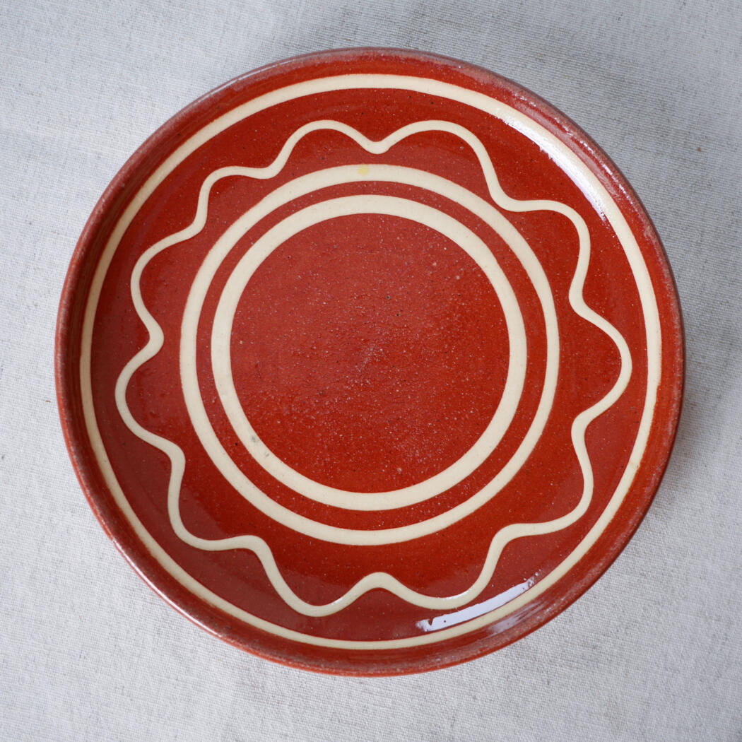 Brune Keramiktallerkner med Lyse Striber, 5 stk. 3