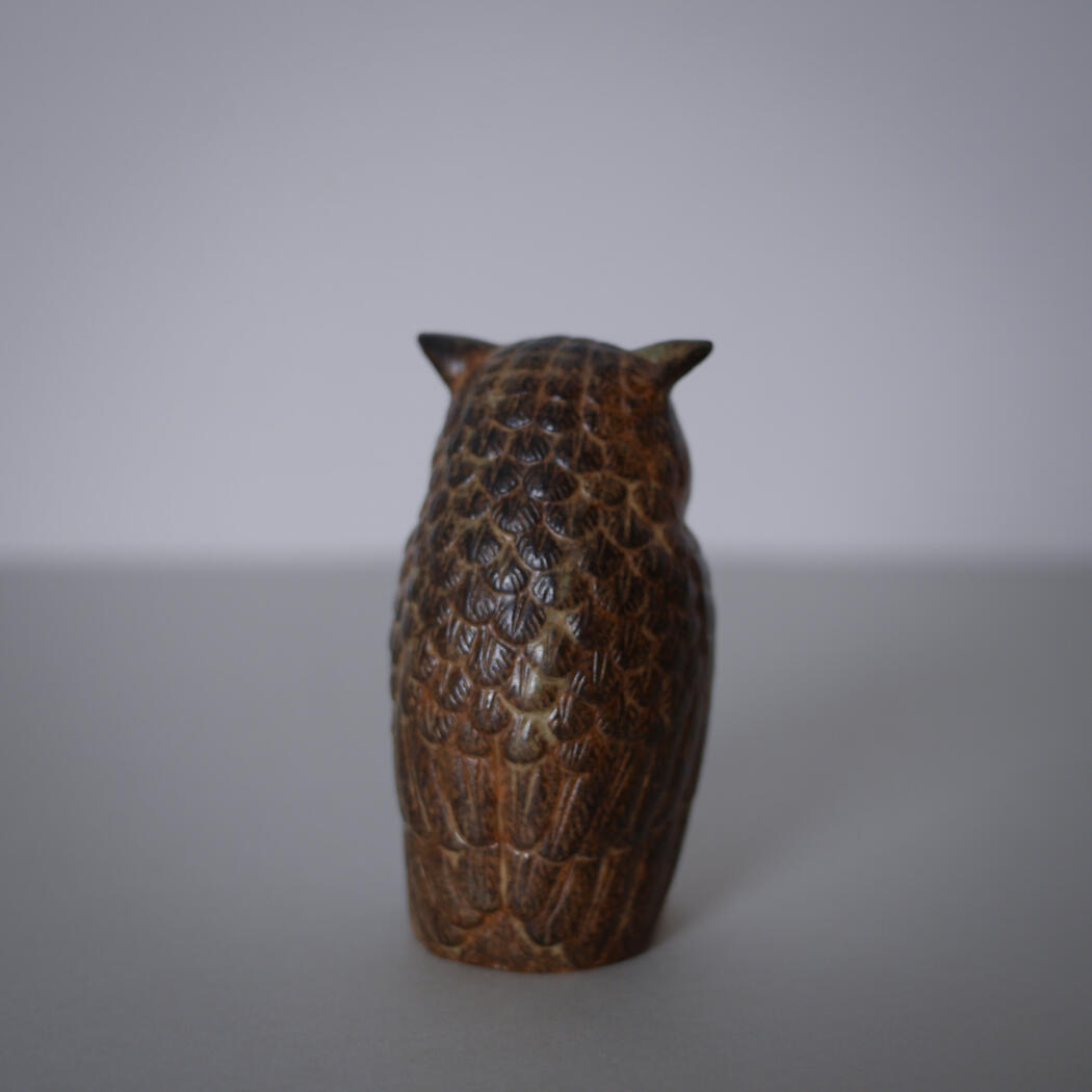 Brun Håndmalet Porcelænsugle 3