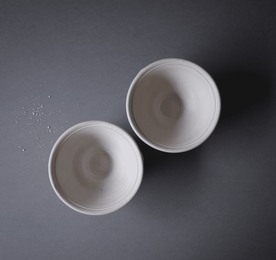 Hvide keramikskåle, 2 stk. 6