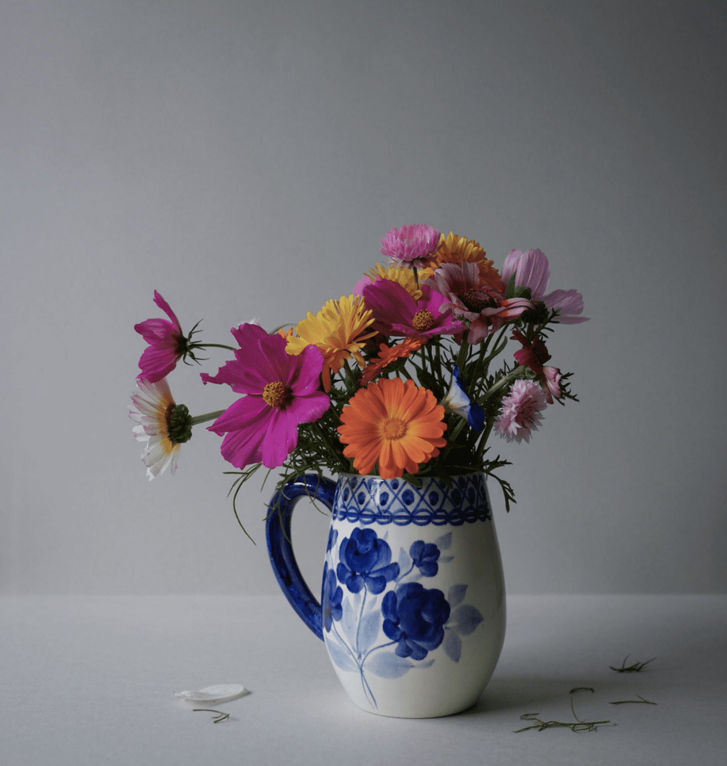 Stort krus med blomster