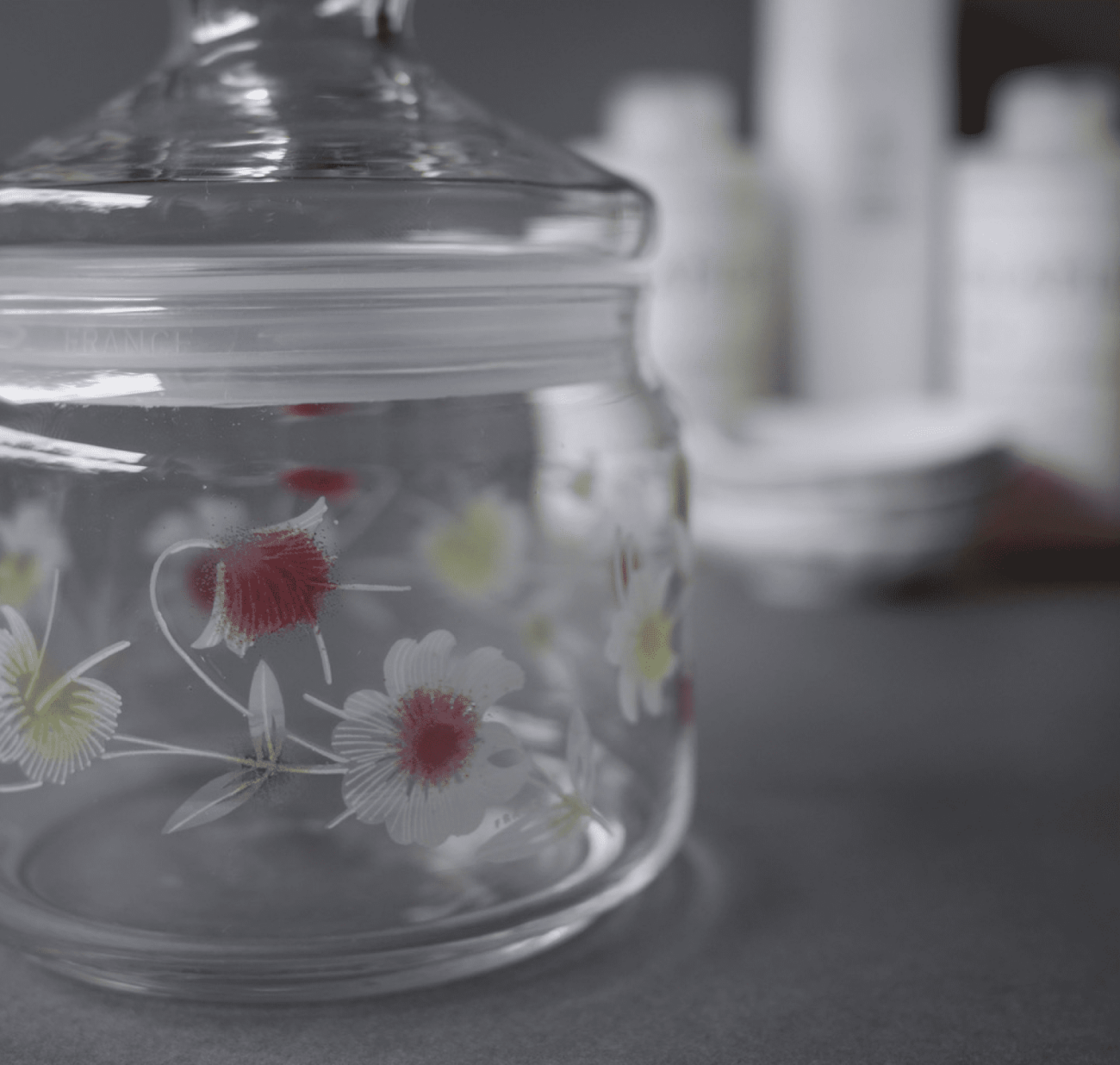 Glaskrukke med blomster 4