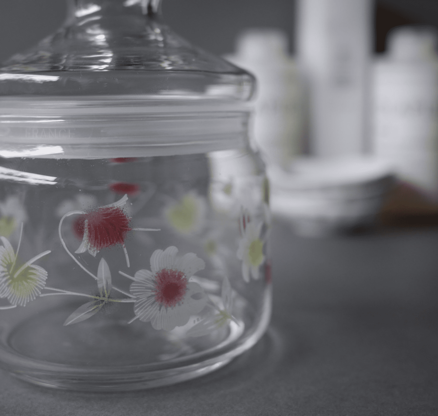 Glaskrukke med blomster 2