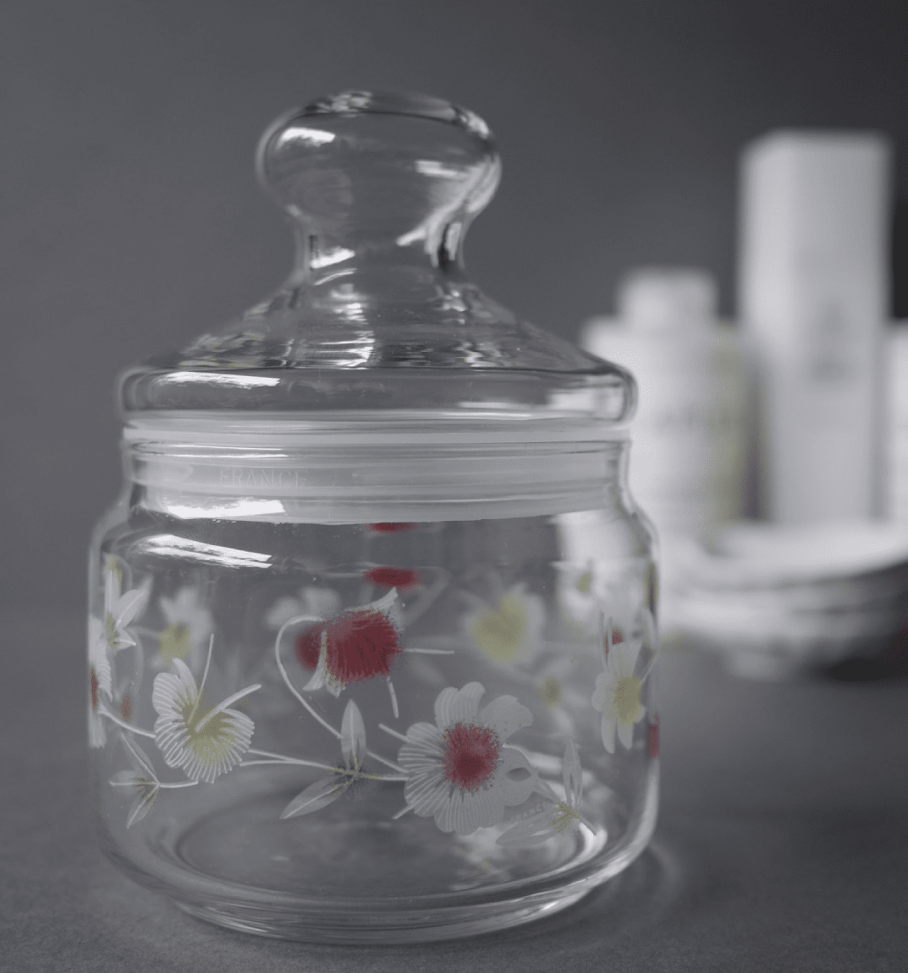 Glaskrukke med blomster 5