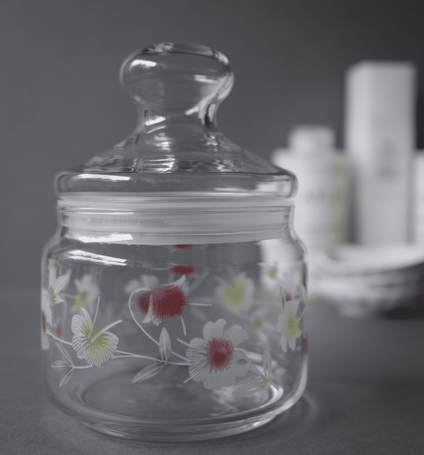 Glaskrukke med blomster 3