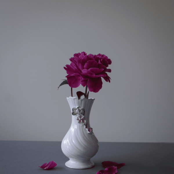 Hvid vintage Vase med dekorative Bær