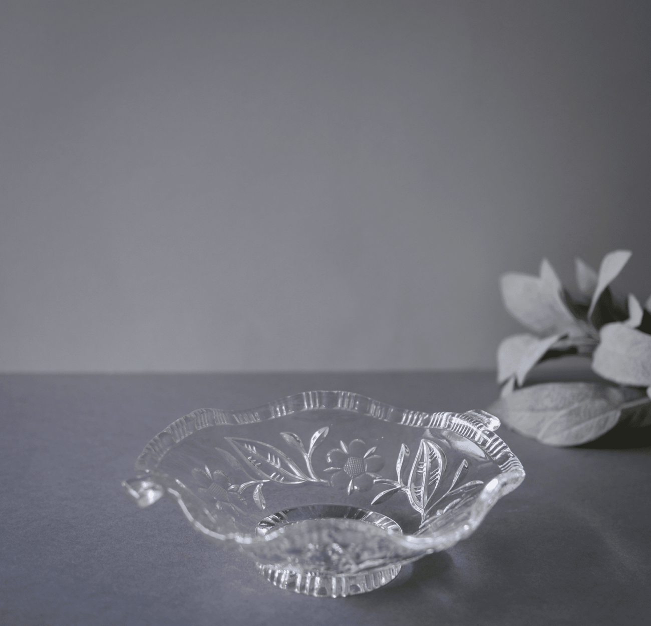 Blomstret Glasskål 2