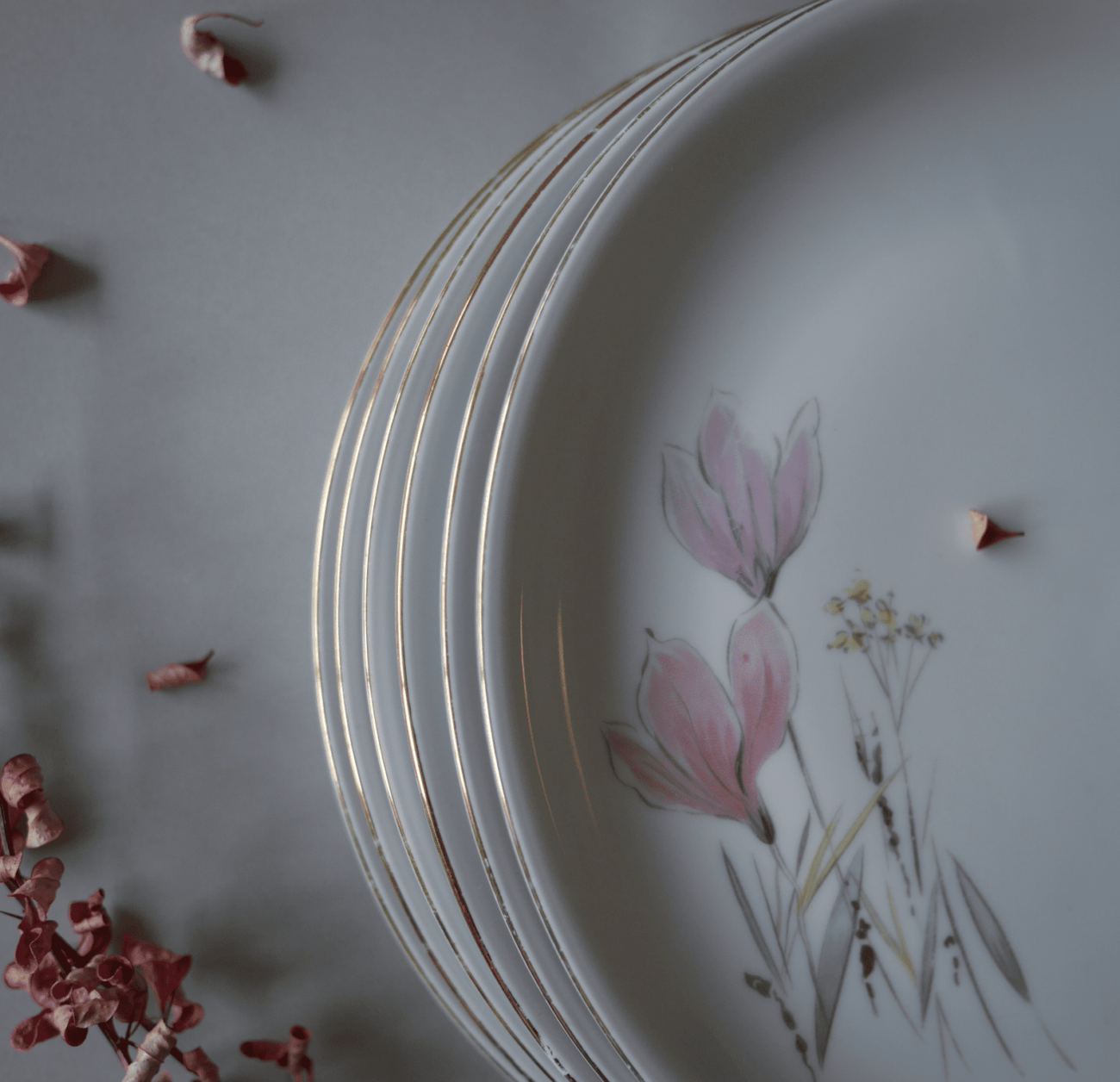 Blomstrede frokosttallerkner, 6 stk. 3