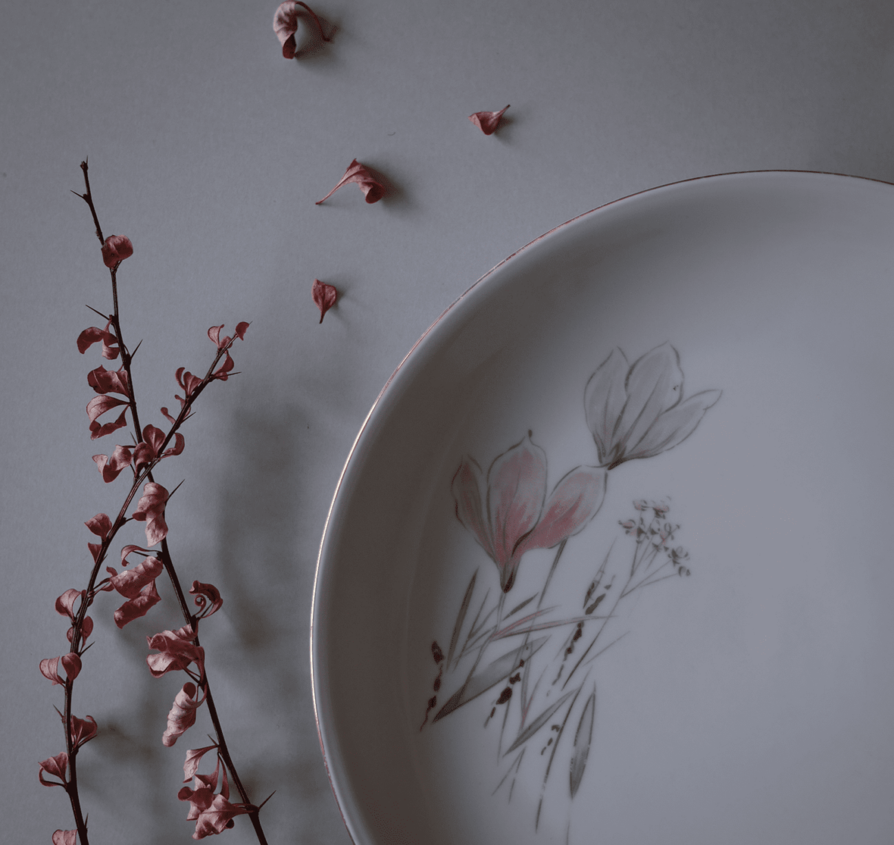 Blomstrede frokosttallerkner, 6 stk. 5
