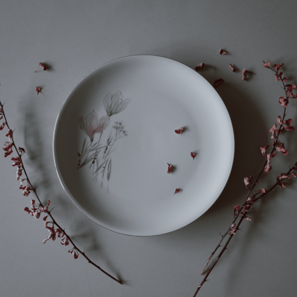 Blomstrede middagstallerkner, 6 stk.
